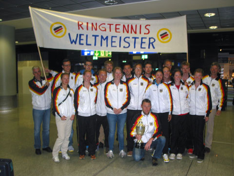 WM Team bei der Ankunft in Frankfurt