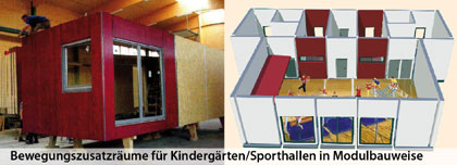 Bewegungszusatzräume für Kindergärten